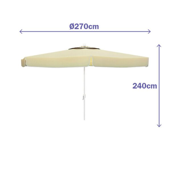 Sunshade Marbueno White Polyester Aluminium ? 270 cm
