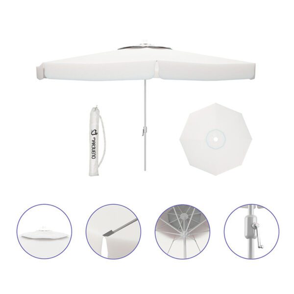 Sunshade Marbueno White Polyester Aluminium ? 300 cm