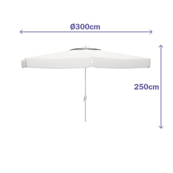 Sunshade Marbueno White Polyester Aluminium ? 300 cm