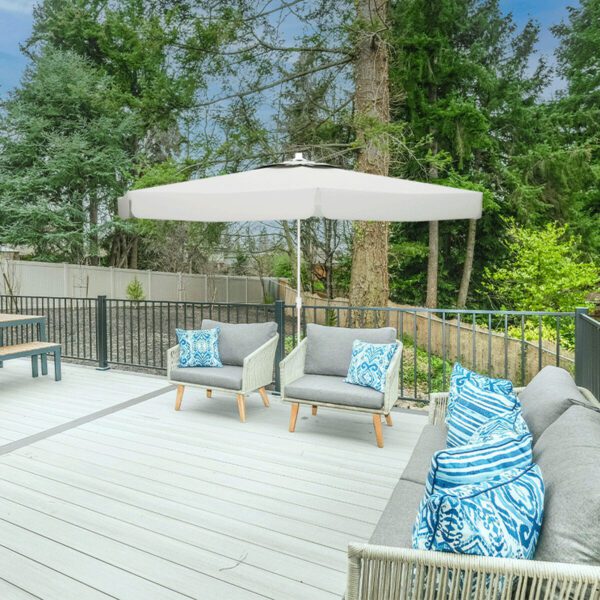 Sunshade Marbueno White Polyester Aluminium ? 300 cm