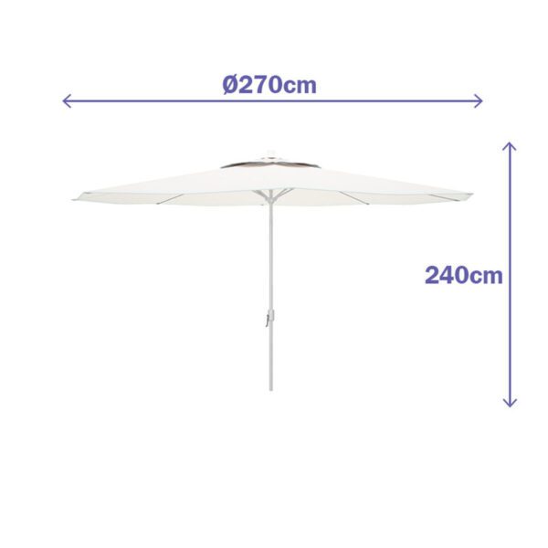 Sunshade Marbueno White Polyester Steel ? 270 cm