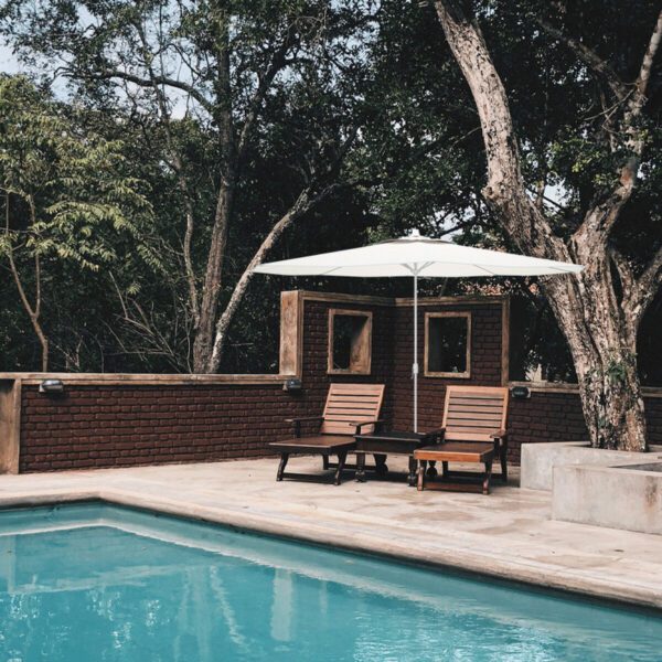 Sunshade Marbueno White Polyester Steel ? 270 cm