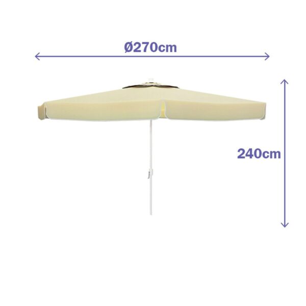 Sunshade Marbueno White Polyester Aluminium ? 270 cm