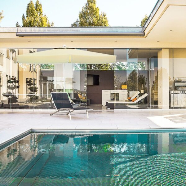 Sunshade Marbueno White Polyester Aluminium ? 270 cm