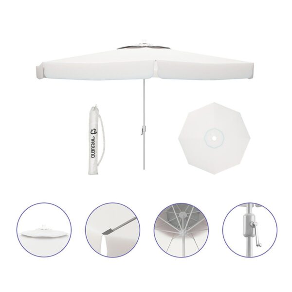 Sunshade Marbueno White Polyester Aluminium ? 300 cm