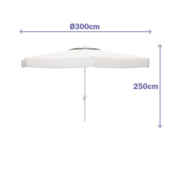 Sunshade Marbueno White Polyester Aluminium ? 300 cm
