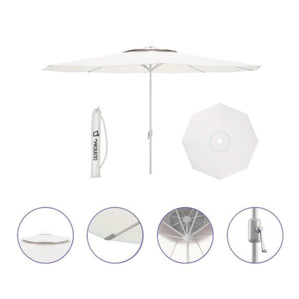 Sunshade Marbueno White Polyester Steel ? 270 cm
