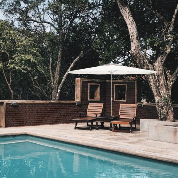 Sunshade Marbueno White Polyester Steel ? 270 cm